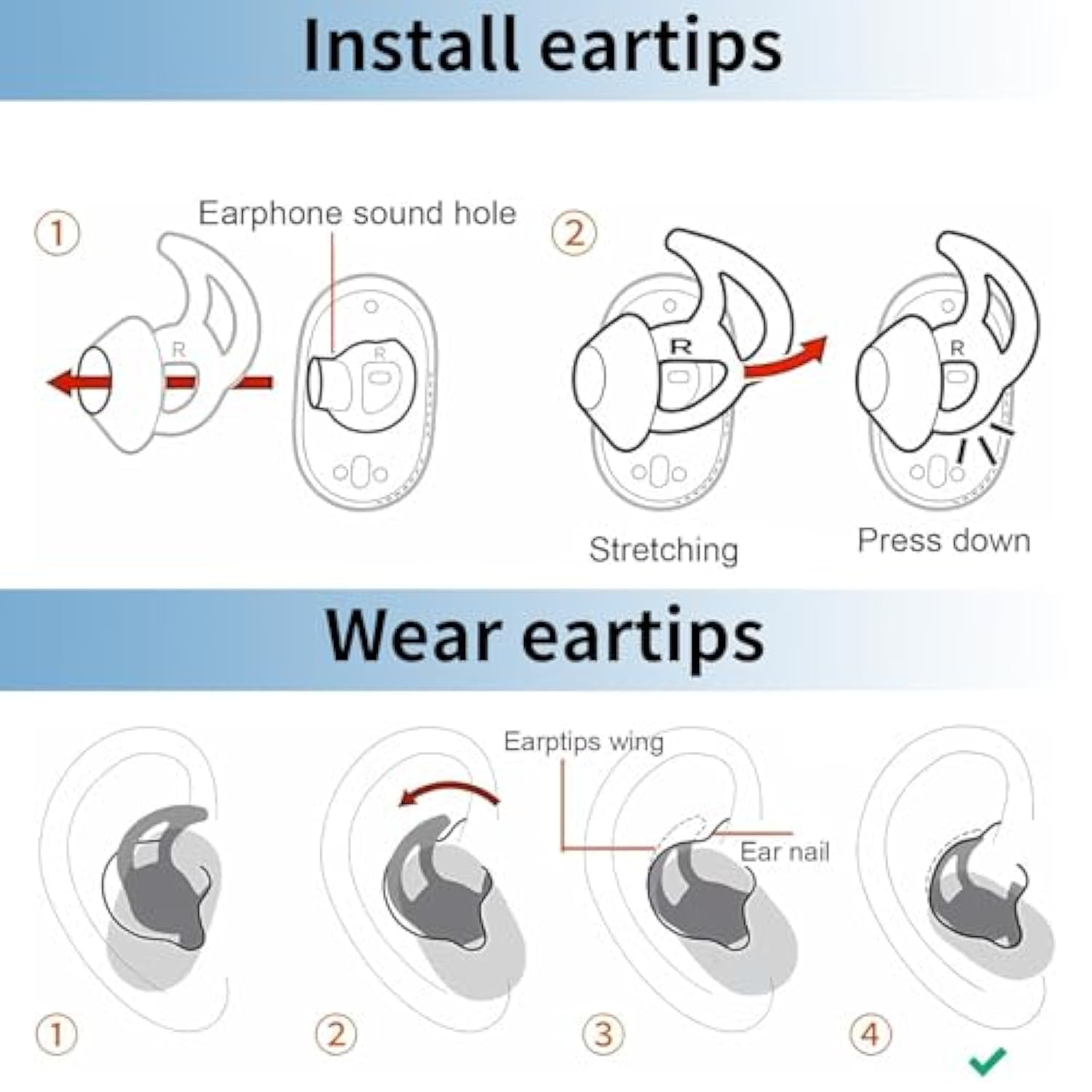 Replacement Tips For Bose Earbuds (Sml 3 Pairs Black) Washable Silicone For Quietcomfort Noise Cancelling