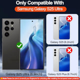 For Samsung Galaxy S25 Ultra Case With Magnetic,[Compatible With Magsafe][12Ft Military Dropproof][2*Screen Protector] Translucent Anti-Slip Back Slim Shockproof Case For S25 Ultra-Black