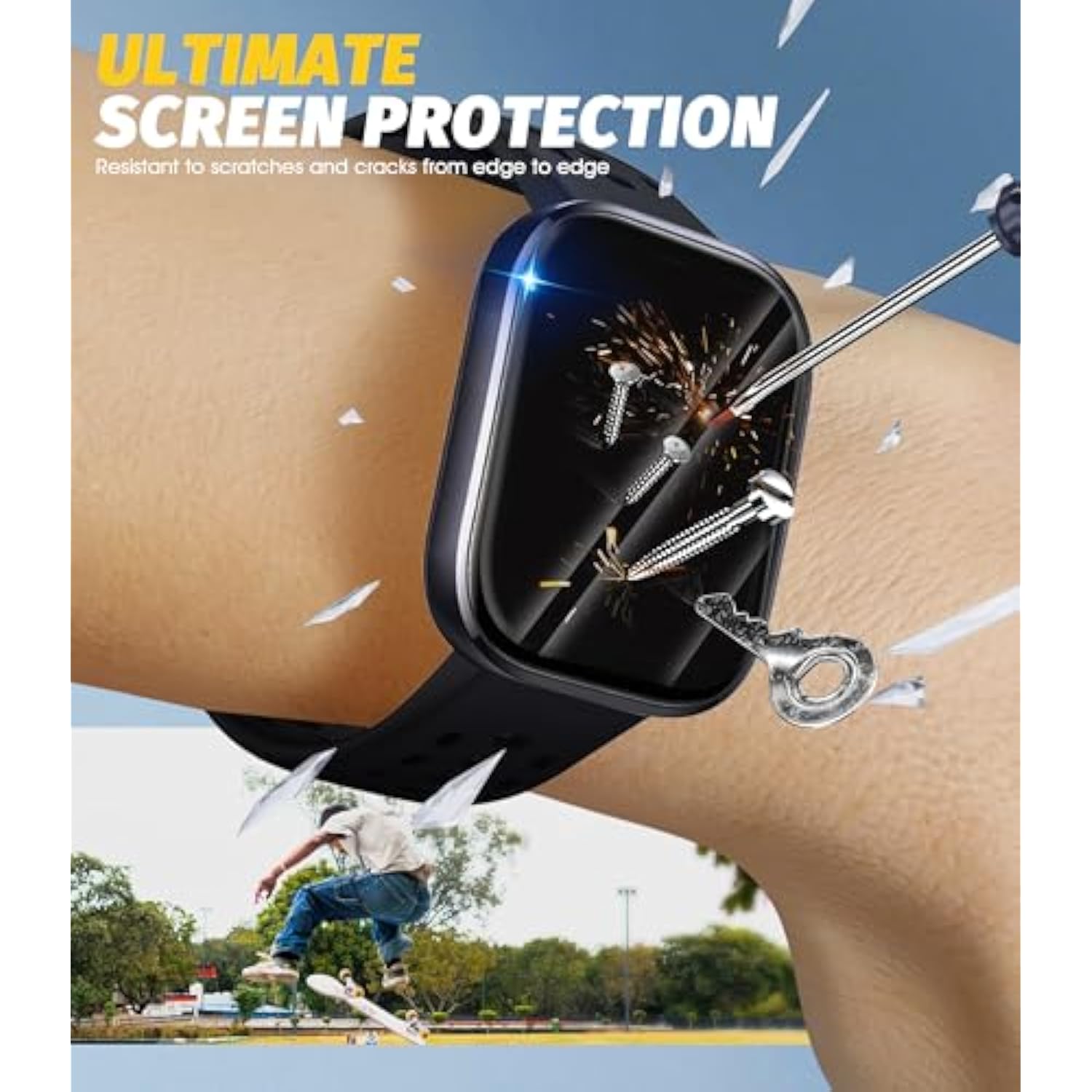 (3 Pack) Watch Screen Protector Compatible For Amazfit Bip 6, Pmma And Pet (Not Tempered Glass) Ultra Thin Hd Full Coverage 3D Curved Edge Anti-Scratch