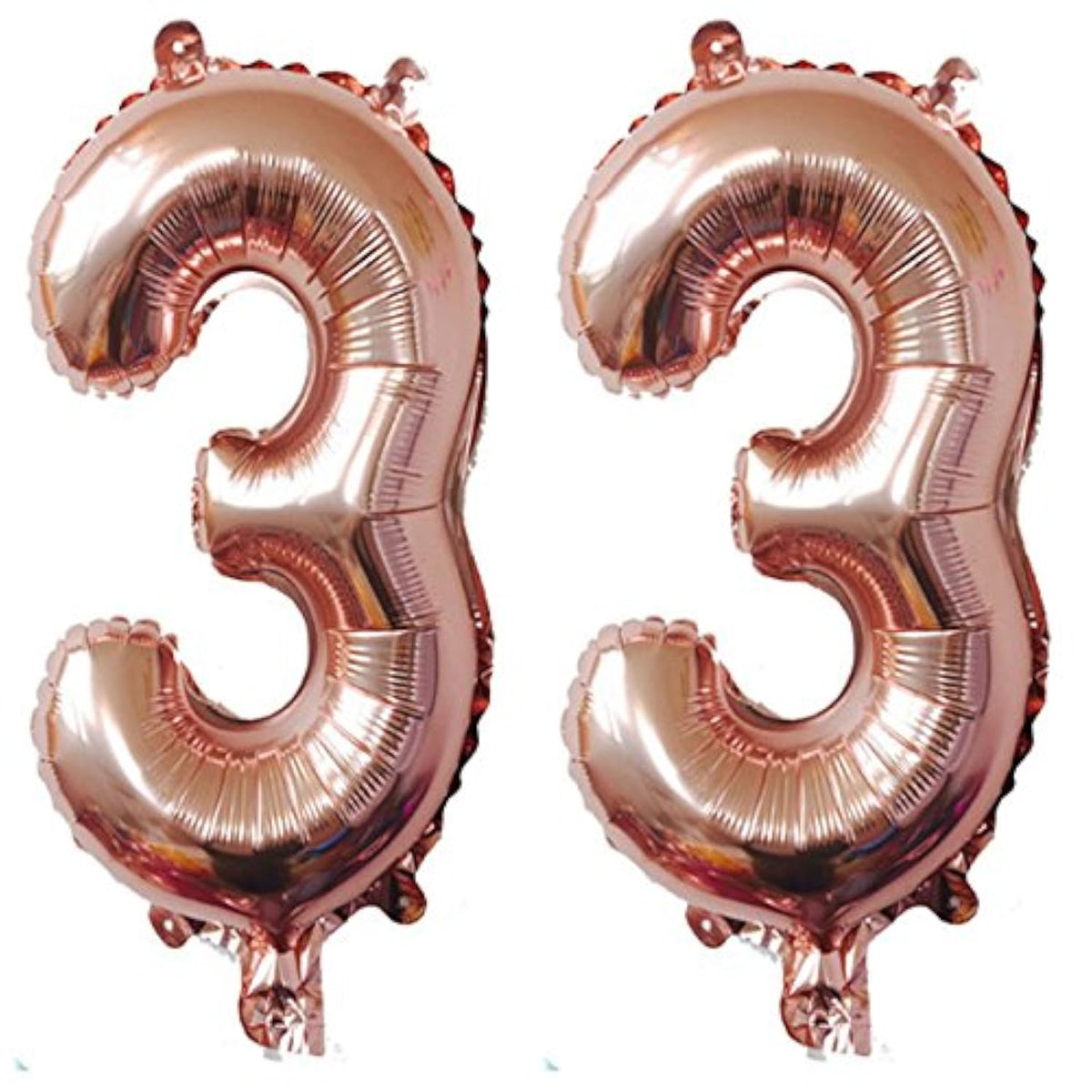 40Inch Rose Gold Foil 33 Helium Jumbo Digital Number Balloons, 33Th Bi