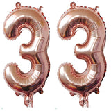 40Inch Rose Gold Foil 33 Helium Jumbo Digital Number Balloons, 33Th Bi