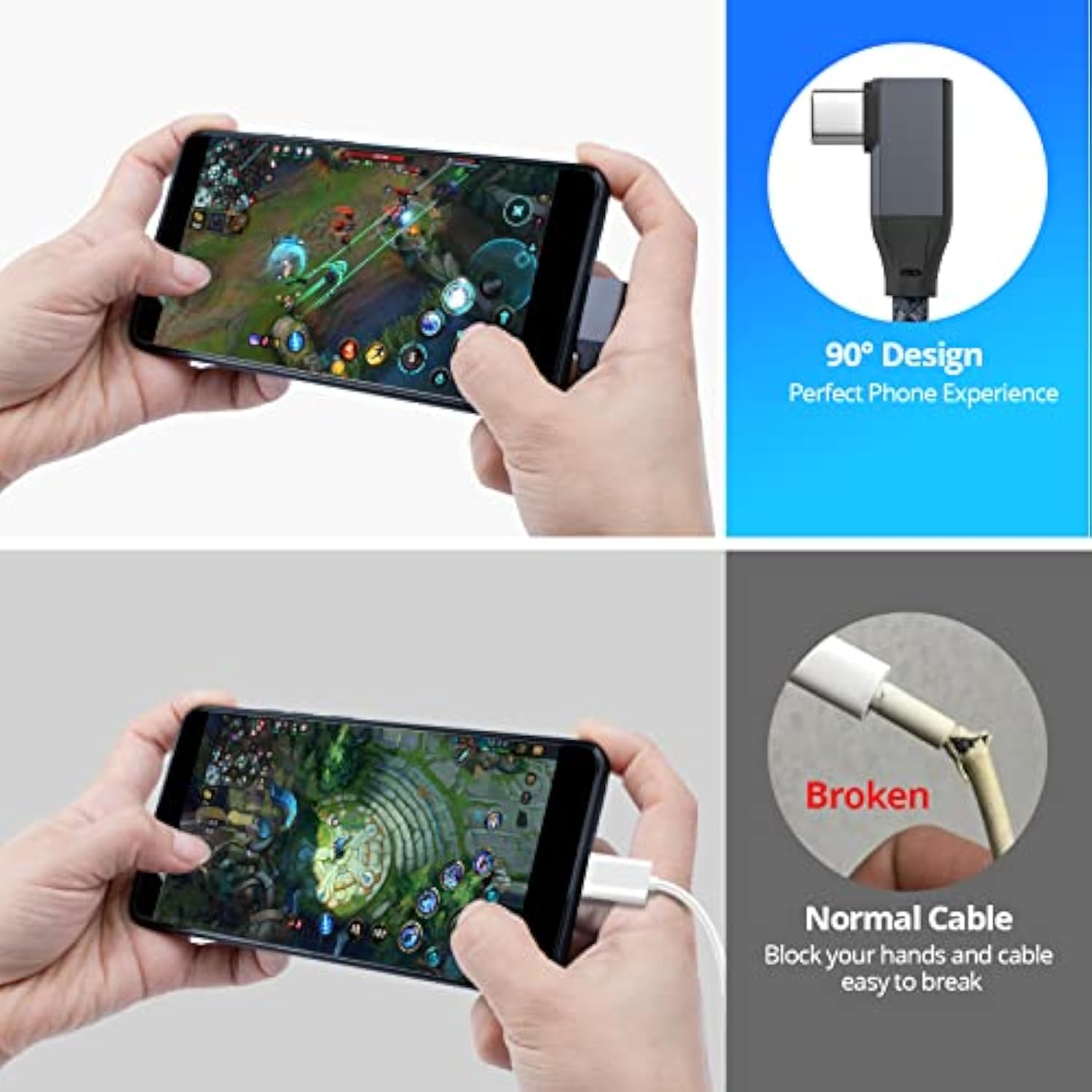 Usb C To Usb C Cable Right Angle 100W 0.6Ft, Usb 3.2 Gen2X2 20Gbps Data Transf