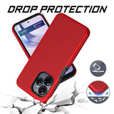 For Blu View Speed Ultra 5G Case With Tempered Glass Screen Protector,Dual Layer Heavy Duty Shockproof Protection (Red)