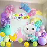Easter Balloon Garland Arch Kit, Pink Yellow White Ballooons With Bunny Mylar Balloon For Home Easter Bunny Balloons Party Decorations Girls Birthday Party Baby Shower Birthday Party Decorations