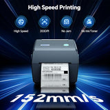 Industrial High-Speed Thermal Printer - 8Ips, 203 Dpi, For Large Warehouses & Logistics, Usb/Ethernet, Supports 4.25" Wide Labels, Perfect For Barcode Shipping & Receipts