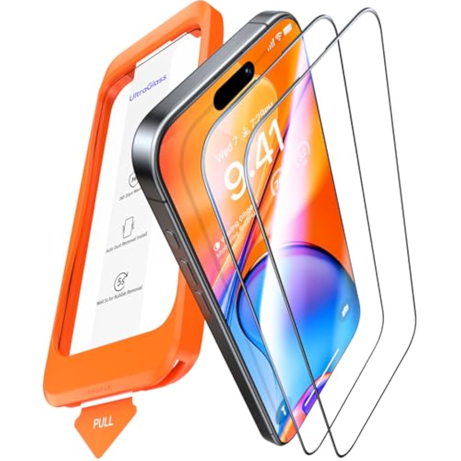 2-Pack Unbreakable 9H+ Screen Protector for iPhone 16 Pro [6.3"], 12FT Drop, Full Coverage