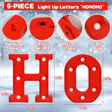 Ho Ho Ho Christmas Decorations Indoor, 6.3 Inches Led Marquee Light Up Letters Hohoho Signs, Battery Operated Christmas