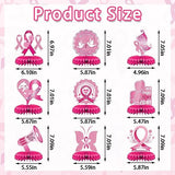 9 PCS Breast Cancer Awareness Honeycomb Table Centerpiece for Home Party, Fight Cancer Theme Pink Ribbon Breast Cancer Table Topper Centerpiece Decorations for Table Decor Charity Party Supplies