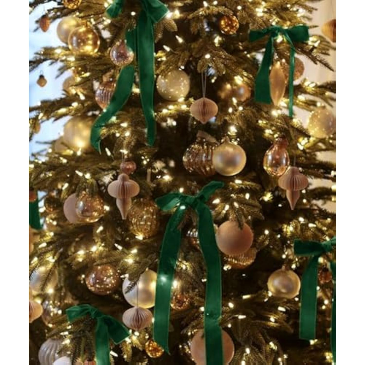 Dark Green Velvet Ribbon 1'' 25 Yards For Christmas Tree, Gift Wrapping, Flower Bouquet, Wreath Decorations, Bow Making