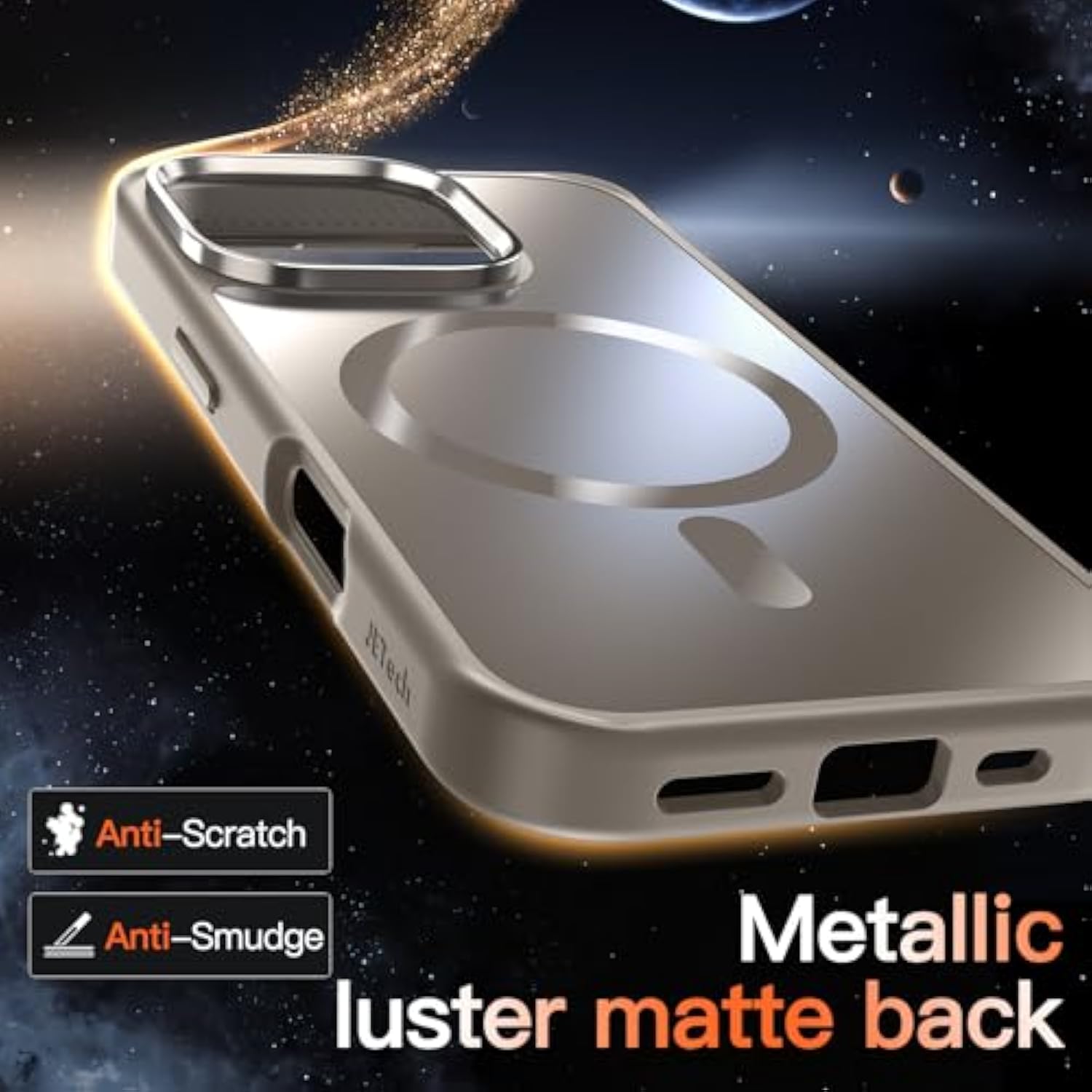 JETech Magnetic Case for iPhone 16 Pro 6.3-Inch Compatible with MagSafe, Luxury Metallic Luster Matte Back Slim Shockproof Electroplated Phone Cover (Natural Titanium)