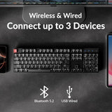K10 Version 2 Full Size 104 Keys Bluetooth Wireless Mechanical Gaming Keyboard For Mac Windows Super Red Switch White Led Backlight/Usb C Wired Computer Keyboard