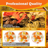 142PCS Fall Balloon Arch Kit Burnt Orange Brown Gold Pumpkin Maple Decor