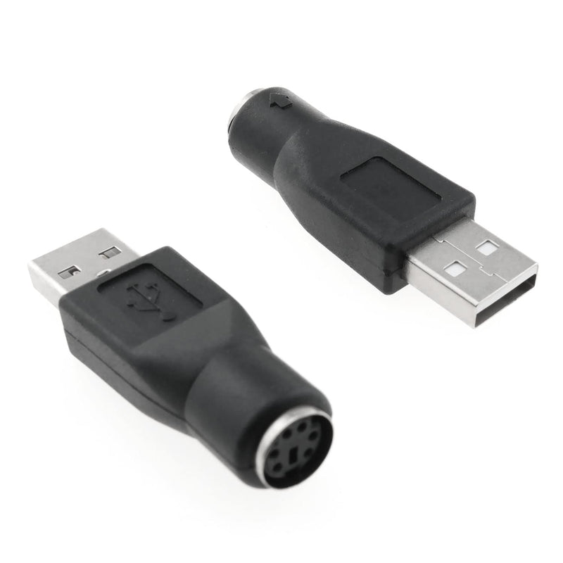 Usb To Ps2 Adapter 2Pcs Black Ps/2 Female To Usb Male Converter Adapter For Mo