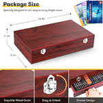 Art Supplies, 150-Pack Deluxe Wooden Art Set Crafts Drawing Painting Kit With 2 -Sketch Pads, 1-Coloring Book, Gift Box For Kids Adults Artist Beginners Teens Girls Boys 5 6 7 8 9 10 11 12