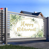 Happy Retirement Banner, Retirement Backdrop Decorations 71x43Inch