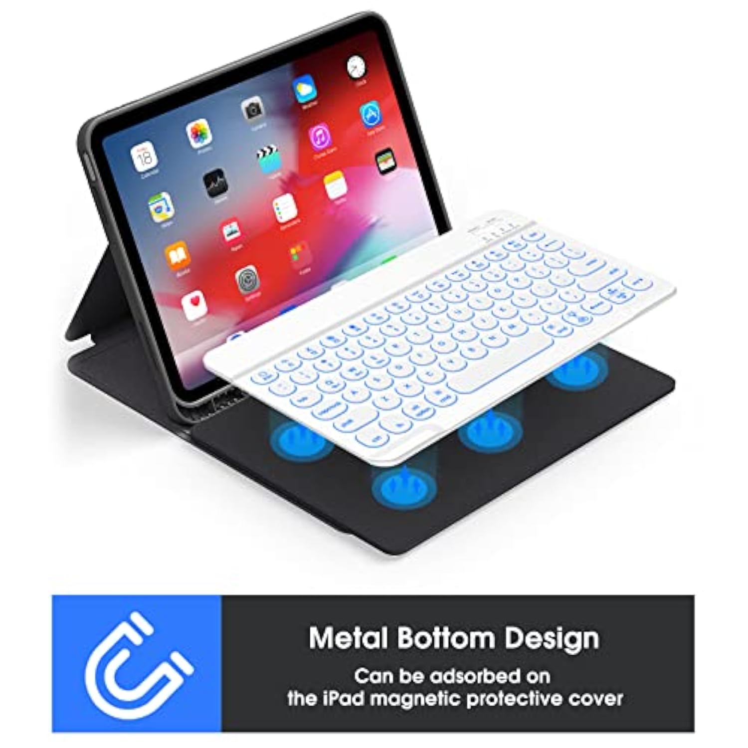 Universal Portable Wireless Bluetooth Keyboard For Ipad/Iphone/Tablet, Backlit