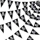 60pcs Pirate Skull Banner — Jolly Roger Flag Pennant for Halloween Party
