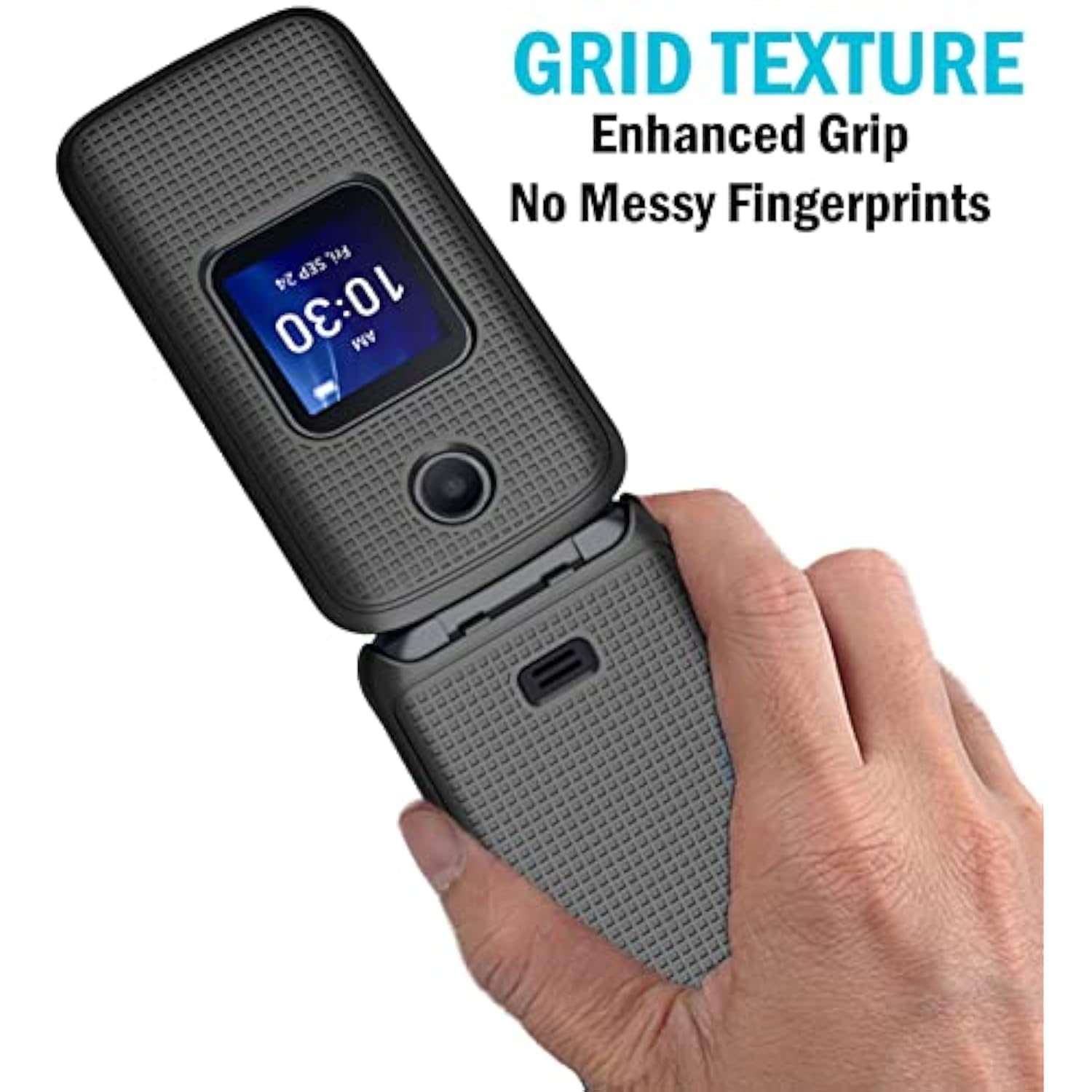 Case with Clip for Go Flip 4 / TCL FLIP Pro Phone, Nakedcellphone Slim Hard Shell Cover and [Rotating/Ratchet] Belt Hip Holster Holder Combo for Alcatel 4056W, 4056L, 4056Z, 4056V - Black