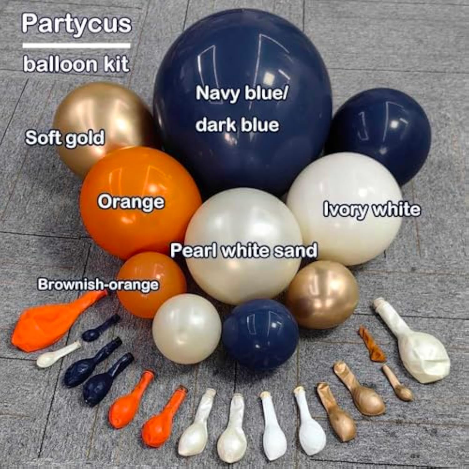 Navy Blue & Orange Balloon Arch Kit: Fall Party Decor