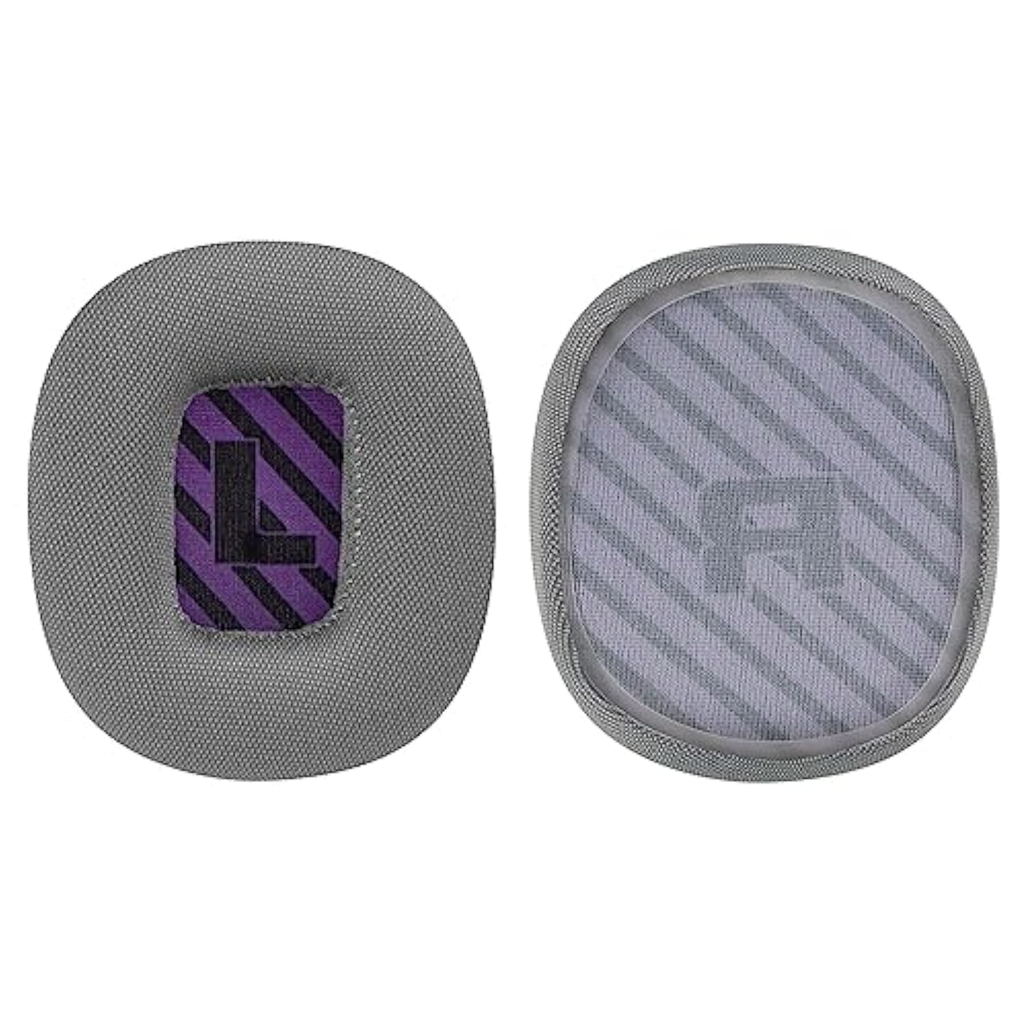 Geekria Comfort Mesh Fabric Replacement Ear Pads for Astro Gaming A10 Gen 2 Headphones Ear Cushions, Repair Parts (Grey/Purple)