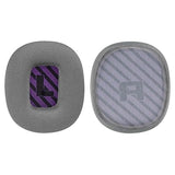 Geekria Comfort Mesh Fabric Replacement Ear Pads for Astro Gaming A10 Gen 2 Headphones Ear Cushions, Repair Parts (Grey/Purple)