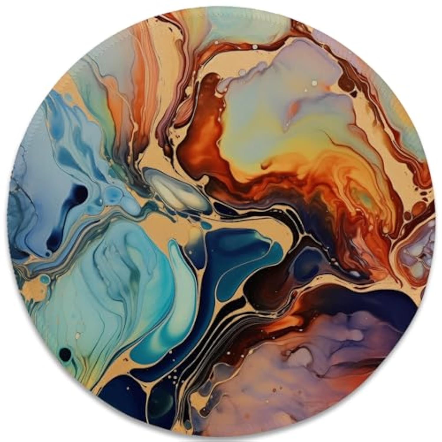 Vibrant Fluid Art Masterpiece Mouse Pad - Transform Your Desk Into A Gallery, Stitched Edges Non-Slip Rubber Base Mouse Pads For Computers Laptop