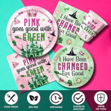 120Pcs Witch Birthday Party Supplies Pink Goes Good With Green Plates Napkins Disposable Tableware Set Paper Cups For Girls Birthday Party Decorations Severs 24 Guests