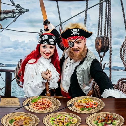 100 Pcs Disposable Pirate Tableware Set for 25 Guests