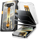 4-Pack Privacy Screen Protector For Iphone 15 Pro Max [Auto-Alignment Kit] [10X Military Grade Protection] 9H Shatterproof Tempered Glass Compatible 15 Pro Max 6.7" Case-Friendly, Zero Bubble
