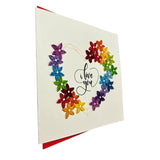 Handcrafted 3D Quilling Floral Heart I Love You Greeting Card For Love, Valentine'S Day, Mother'S Day, Father'S Day Or Anniversaries, Blank Inside, Ready To Gift, Includes Envelope