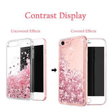 Iphone Se 2022/2020 Case - Liquid Glitter Waterfall Clear Tpu Protective Case - Rose Gold