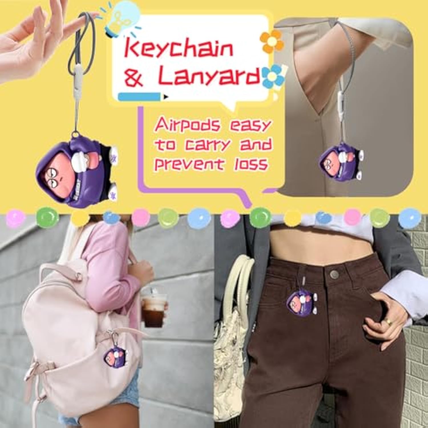 Compatible With Airpods 4Th Generation Case (2024) – Cute 3D Cartoon Silicone Cover With Keychain, Lanyard & Cleaning Kit | Funny Kawaii Anime Design For Girls, Boys, Women