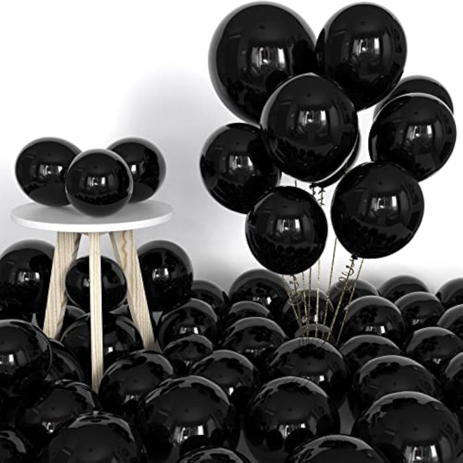 151PCS Black Balloon Garland Kit – 18/12/10/5" Latex Balloons for Party & Event Decor