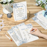331 Pcs Bridal Shower Games Supplies, 5 Sets 250 Pcs Wedding Games Cards 1 Put A Ring On It Bridal Shower Games With 60 Pcs Rings And 20 Pcs Pencils(Blue Floral Style)