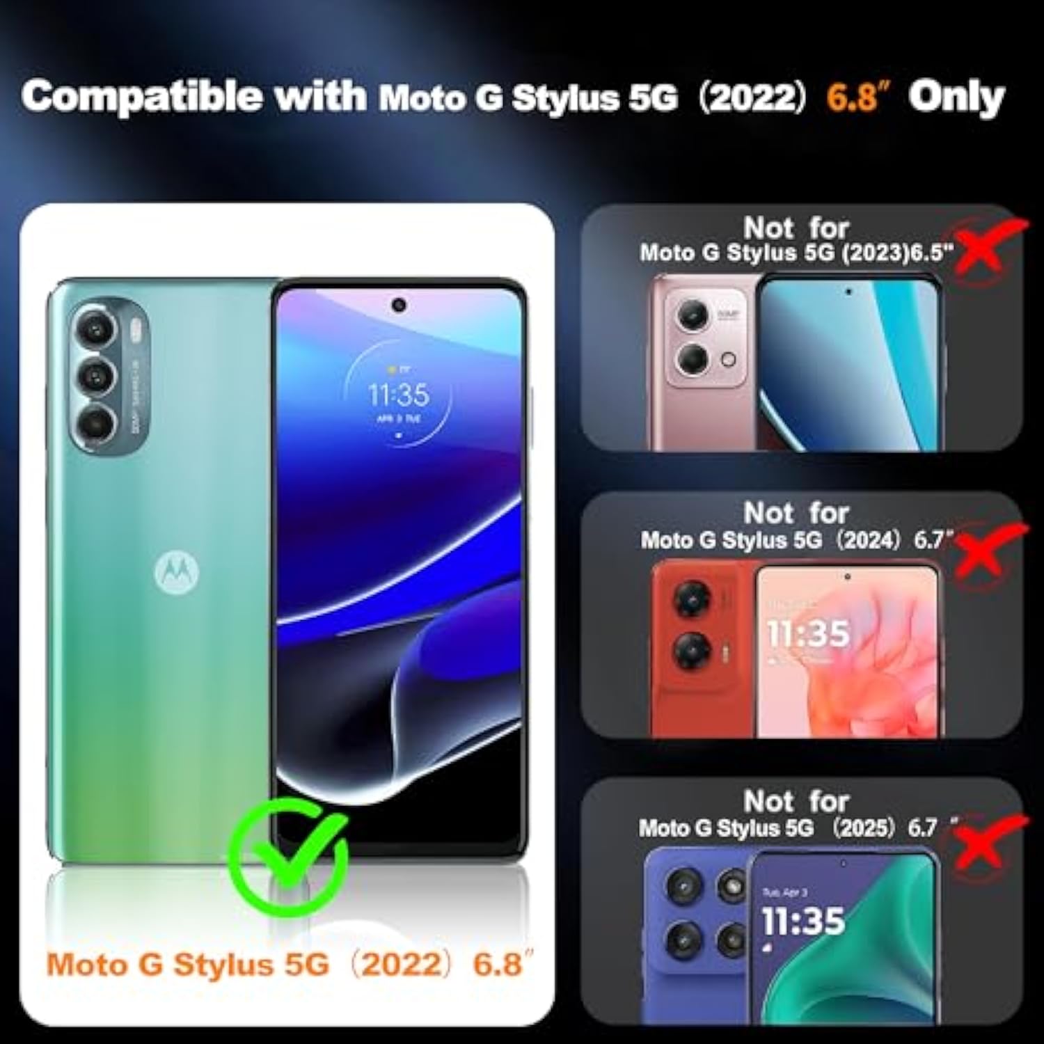 For Moto-G-Stylus-5G-2022 Case With [2Pcs] Hd Screen Protector, [Military Grade Shockproof] & Slide Camera Cover, 360° Rotated Ring Kickstand Protective Case For Moto G Stylus 5G 2022, Black