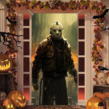 Halloween Decorations Outdoor Scary Halloween Door Cover With Horror Movie Character Killer Party Supplies Door Banner