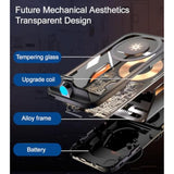 15W Transparent Smart Sensor Car Wireless Charger,Auto-Clamping Car Air Vent Phone Holder?Qc Fast Charging For Iphone15/14/13/12/11/X/8Plug Series,Samsung S Series/Noteseries (Black)