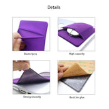 Laptop Mouse Hard Drive Pen Storage Pouch, 14.5Cm X 12Cm / 5.7In X 4.72In, Purple Elastic With 3M Adhesive, Slim Stick-On Computer Accessory Holder