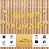 Happy New Year Banner Hello 2026 Party Decorations NYE Supplies