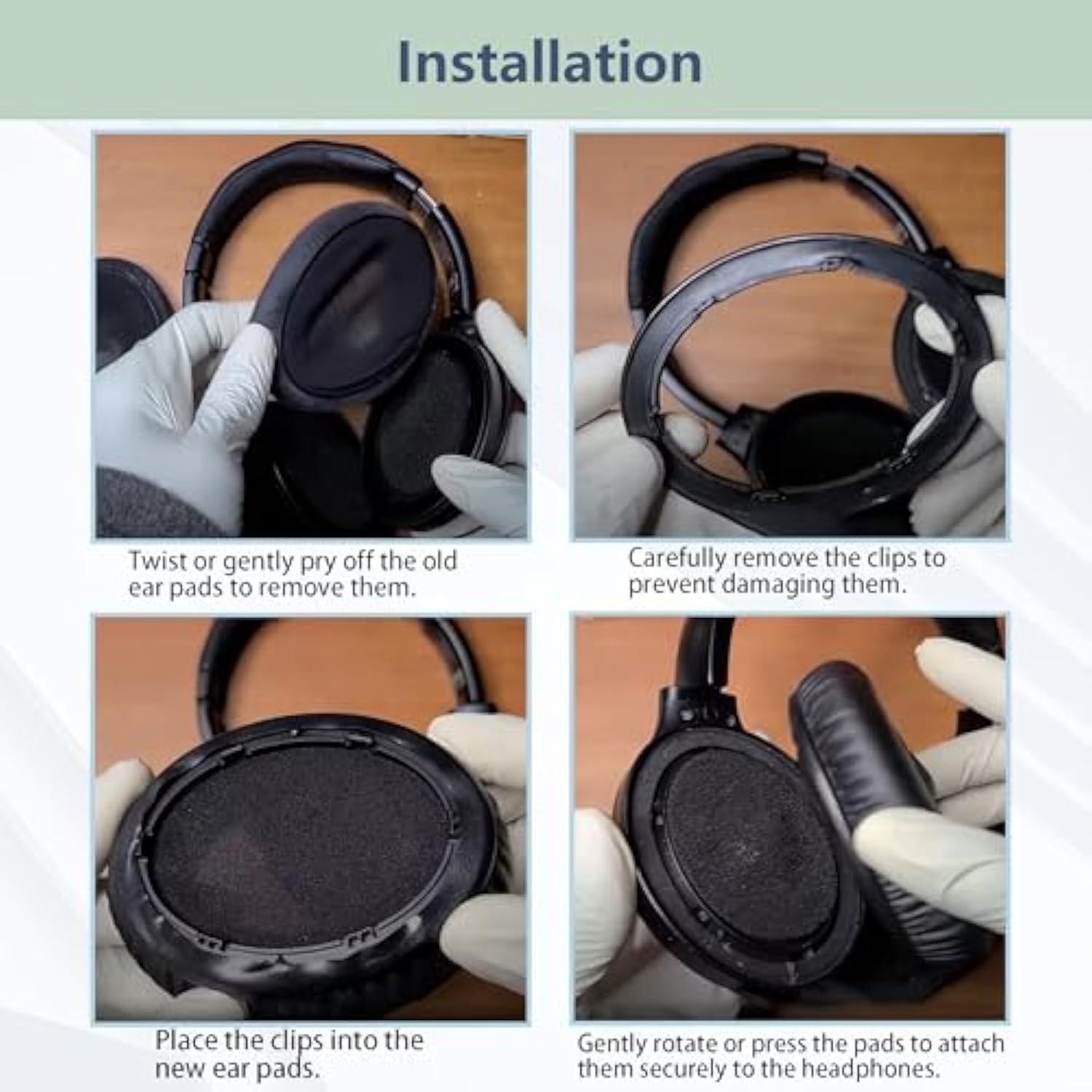 Replacement Earpads For Taotronics Soundsurge 85/Soundsurge 90/Tt-Bh090/Soundsurge 60/Tt-Bh060 Headphones Ear Pads Cushion(Protein Leather/Memory Foam)