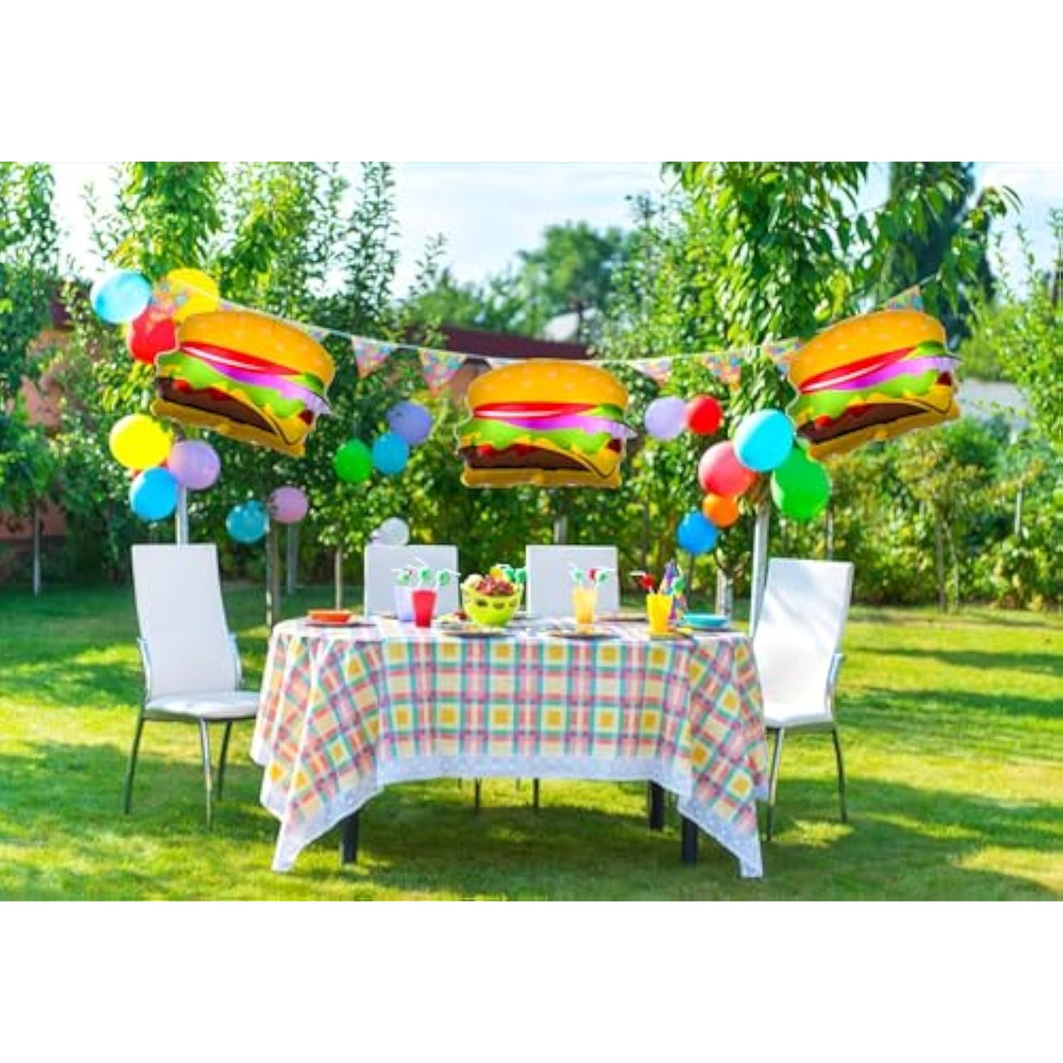 2Pcs Hamburger Foil Balloons Aluminum Food Balloon Birthday Party Decorations