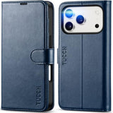 Case Wallet for iPhone 17 Pro (6.3") RFID Blocking Folio Dark Blue