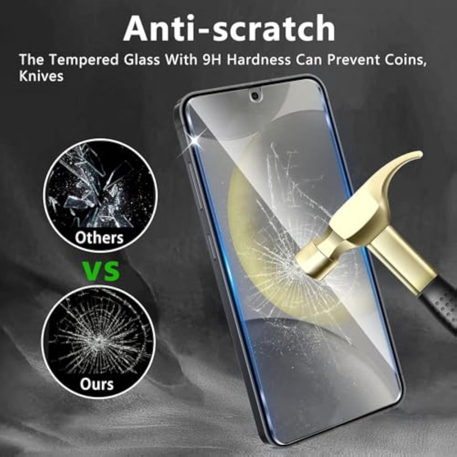 3 Pack Screen Protector Designed For Galaxy S24 Plus With 3 Pack Tempered Glass Camera Lens Protector,Ultra Hd Clear,9H Hardness,Easy Install - Case Friendly,Scratch Resistant