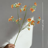 8 Pcs Silk Flowers With Long Stems Artificial Flower For Tall Vase 26.4'' Orange Artificial Flowers Bouquet Uv Resistant Plastic Plants For Home Wedding Indoor Outdoor Decoration
