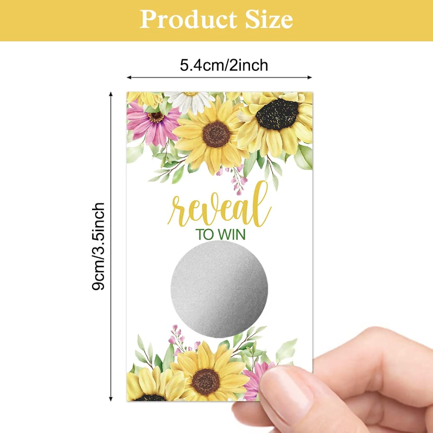 50 Pack Sunflower Bridal Shower Scratch Off Game Cards For Country Wedding, Bridal Shower, Bridal Lottery Tickets, Wedding Shower Ideas, Baby Shower