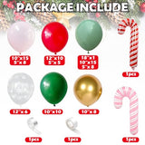 Christmas Balloon Garland Arch kit for Girls, Dark Sage Green Pink Red Gold Snowflake Xmas Balloon Arch with Red Pink Candy Cane Foil Balloons Set for Women New Year Holiday Birthday Party Decorations