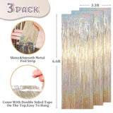 3 Pack 3.3 X 6.6 Ft Champagne Foil Fringe Backdrop, Tinsel Streamers Party Decorations, Fringe Backdrop For Birthday, Photo Booth Props For Bachelorette, New Years Eve Party Supplies