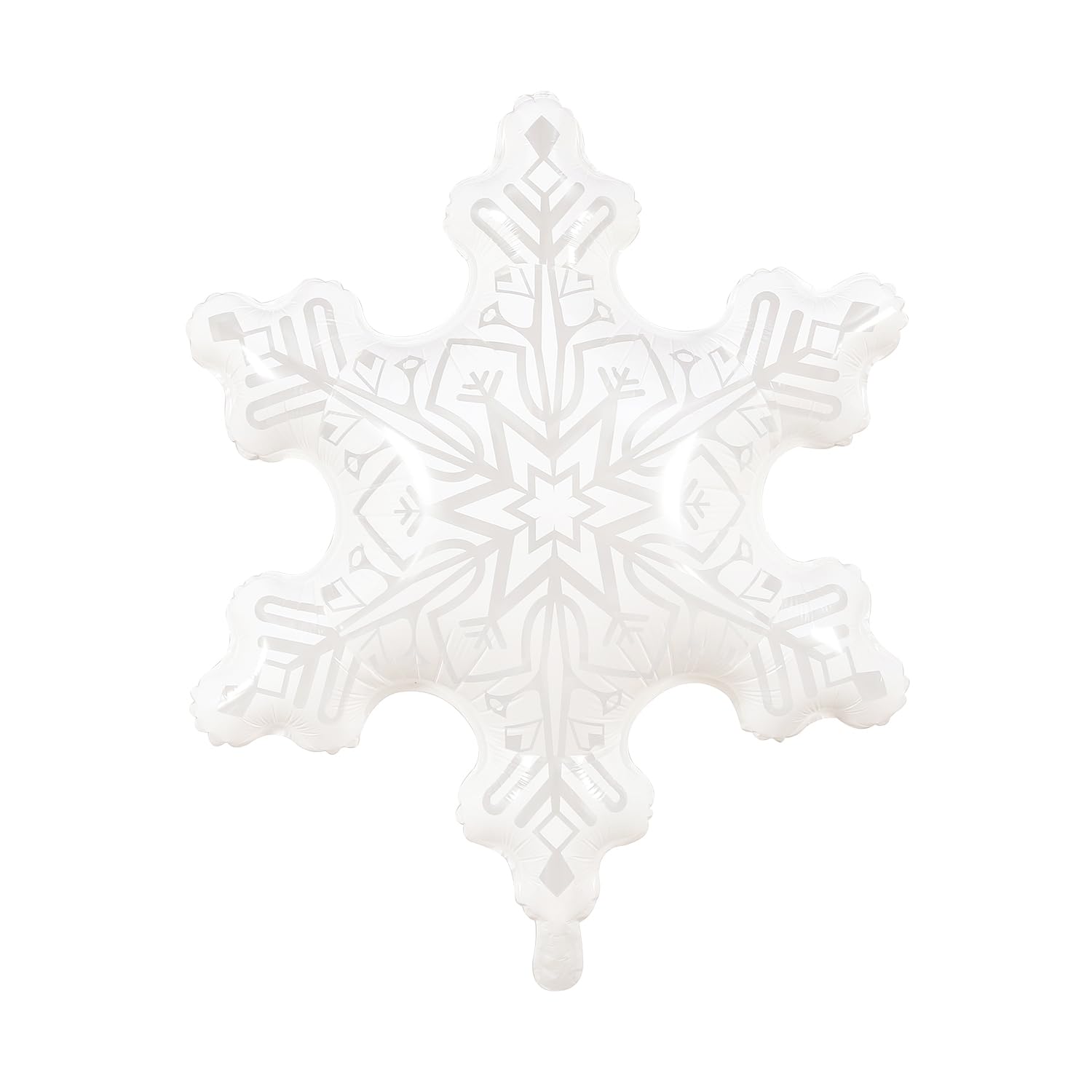 5Pcs 36Inch Transparent Snowflake Balloons Christmas Clear Snowflake Foil Mylar Balloons For Winter Wonderland Ice Snow Themed Birthday Party Decorations