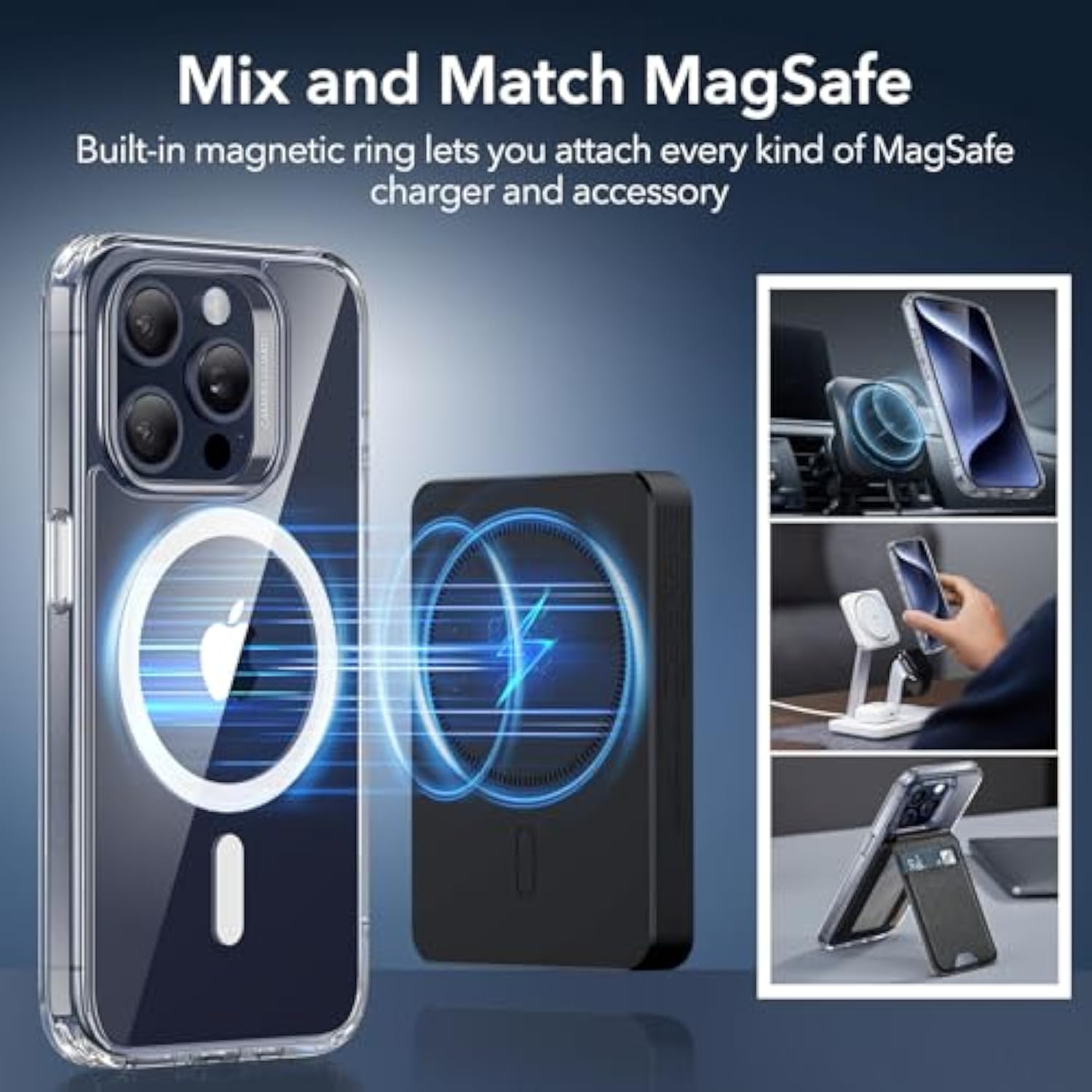 Esr For Iphone 15 Pro Max Case, Compatible With Magsafe, -Grade Protection, Yellowing Resistant, Scratch-Resistant Back, Magnetic Phone Case For Iphone 15 Pro Max, Classic Series, Clear
