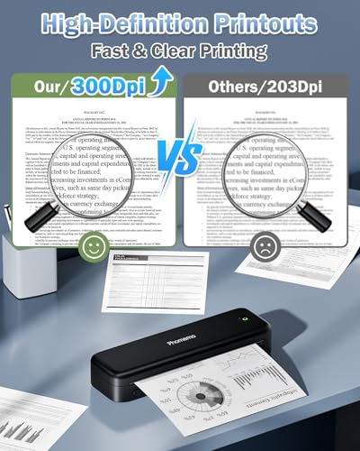 M834 Portable Printer, Wireless Bluetooth Thermal Printer, Support 8.5" X 11" And A4 Szie Thermal Paper, Compatible With Ios, Android & Pc, Mobile Printers For Travel, Office, School, Pink